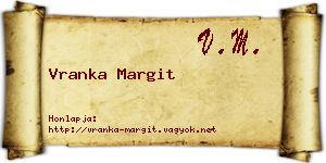 Vranka Margit névjegykártya